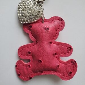 Faux Leather Bear Keychain